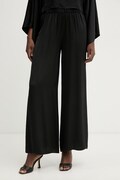 Haveone spodnie palazzo damskie z wiskozy czarne high waist PWG-Q011