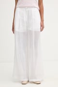 Isabelle Blanche Παντελόνι ίσιο γυναικείο λινό λευκό ψηλό IS26SS-P065-T017