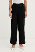 Sisley pantaloni de damă din in negri high waist 4TTSLF08P