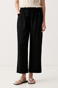 United Colors of Benetton nohavice rovné dámske s viskózou čierne high waist 4O42DF0BP