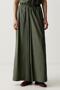 United Colors of Benetton nohavice palazzo dámske bavlnené zelené high waist 4MBJDF0C1