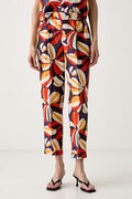 United Colors of Benetton spodnie damskie lniane czerwone high waist 41GADF079