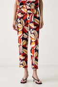 United Colors of Benetton spodnie damskie lniane czerwone high waist 41GADF079
