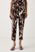 United Colors of Benetton spodnie damskie lniane brązowe high waist 41GADF079