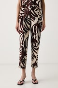 United Colors of Benetton spodnie damskie lniane brązowe high waist 41GADF079