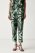 United Colors of Benetton spodnie damskie lniane zielone high waist 41GADF079