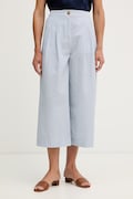 United Colors of Benetton kalhoty dámské s bavlnou modré high waist 4WAQDF0C4