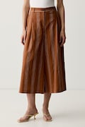 United Colors of Benetton штани culottes жіночі з льоном коричневі high waist 4K9FDF0BR