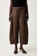 Haveone spodnie damskie z lyocellem brązowe high waist PSO-Q056