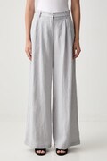 ViCOLO spodnie damskie lniane szare high waist TAB0433