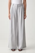 ViCOLO spodnie damskie lniane szare high waist TAB0433