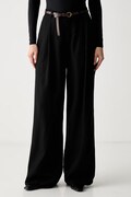 Haveone spodnie straight damskie z wiskozą czarne high waist PIA-Q551