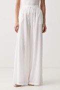 ViCOLO spodnie palazzo damskie bawełniane białe high waist TAB0700
