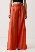 ViCOLO spodnie palazzo damskie bawełniane pomarańczowe high waist TAB0700