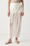 Haveone spodnie damskie z lyocellem beżowe high waist PVS-Q256