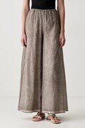 Haveone spodnie damskie bawełniane brązowe high waist PFL-Q232
