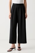 ViCOLO kalhoty culottes dámské s viskózou černé high waist TAB0644