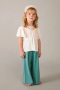 Mayoral spodnie dziecięce kolor turkusowy gładkie 3584