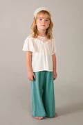 Mayoral spodnie dziecięce kolor turkusowy gładkie 3584
