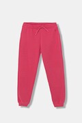 United Colors of Benetton spodnie dresowe bawełniane dziecięce kolor różowy gładkie 3J68CF02H