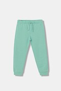 United Colors of Benetton spodnie dresowe bawełniane dziecięce kolor turkusowy gładkie 3J68CF02H