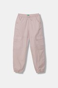 United Colors of Benetton nohavice jogger detské s bavlnou ružové high waist 4L2VCF05H