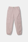 United Colors of Benetton nohavice jogger detské s bavlnou ružové high waist 4L2VCF05H
