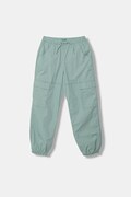 United Colors of Benetton spodnie joggery dziecięce z bawełną zielone high waist 4L2VCF05H
