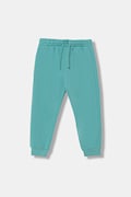United Colors of Benetton pantaloni de trening din bumbac pentru copii culoarea verde, cu imprimeu, 3J70GF010