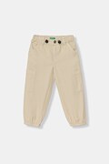United Colors of Benetton Spodnie joggery dziecięce bawełniane beżowe high waist 456SGF01R