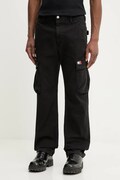 Tommy Jeans spodnie cargo męskie bawełniane z elastanem czarne super high waist DM0DM22403