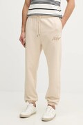 Tommy Hilfiger spodnie dresowe bawełniane męskie kolor beżowy gładkie MW0MW42537