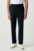 Sisley spodnie garniturowe męskie z dodatkiem wełny niebieskie regular waist 49B3SF05S