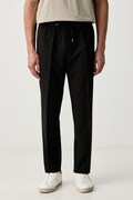 Sisley spodnie garniturowe męskie z dodatkiem wełny czarne regular waist 49B3SF05S