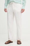 Lindbergh nohavice pánske s prímesou ľanu béžové regular waist 30-003020