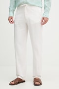 Lindbergh nohavice pánske s prímesou ľanu béžové regular waist 30-003020