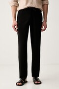 Lindbergh spodnie męskie z lnem czarne regular waist 30.008003