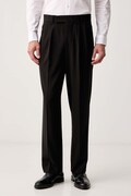 Lindbergh oblekové nohavice pánske čierne regular waist 30.01111A