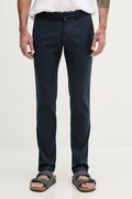 Karl Lagerfeld Nohavice regular pánske s prímesou ľanu tmavomodré regular waist 562819.265350