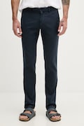 Karl Lagerfeld Nohavice regular pánske s prímesou ľanu tmavomodré regular waist 562819.265350