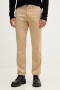 Karl Lagerfeld nohavice regular pánske s prímesou ľanu béžové regular waist 562819.265350