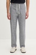 Tommy Jeans spodnie męskie z lnem granatowe high waist DM0DM22820