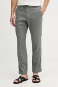 BOSS Orange штани чоловічі з льоном сірі regular waist 50559595