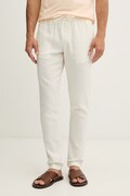 Tommy Hilfiger nohavice pánske s prímesou ľanu béžové regular waist MW0MW42336