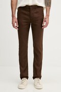 Tommy Hilfiger παντελόνι ανδρικό με λινό καφέ κανονικό MW0MW42337