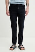 BOSS штани чоловічі з льоном Kane1 темно-сині regular waist 50557859