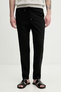 BOSS штани чоловічі з льоном Kane1 чорні regular waist 50557859