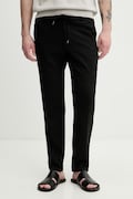 BOSS штани чоловічі з льоном Kane1 чорні regular waist 50557859