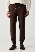 BOSS spodnie dresowe męskie bawełniane Locsin 01 brązowe regular waist 50555853