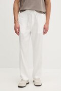 HUGO штани straight чоловічі з льоном Cino262FW бежеві regular waist 50562791